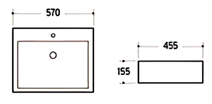 Умывальник K032 White 570*455*155