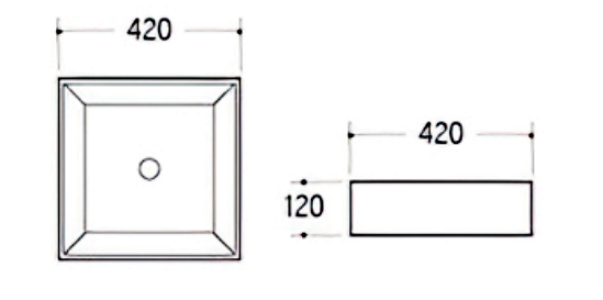Умывальник K049 White 420*420*120