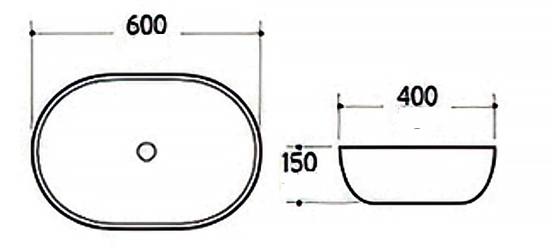Умывальник K257 Black 600*400*150