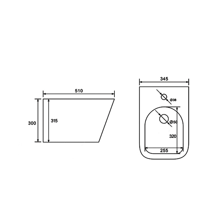 Bideu Suspendat G-5370WH White 510*345*300