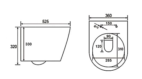 WC Suspendat B-2303-5 White 525*370*320