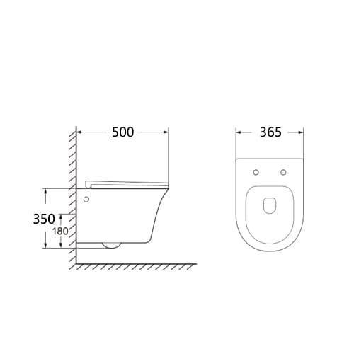 WC Suspendat B-2372 White 500*350*365