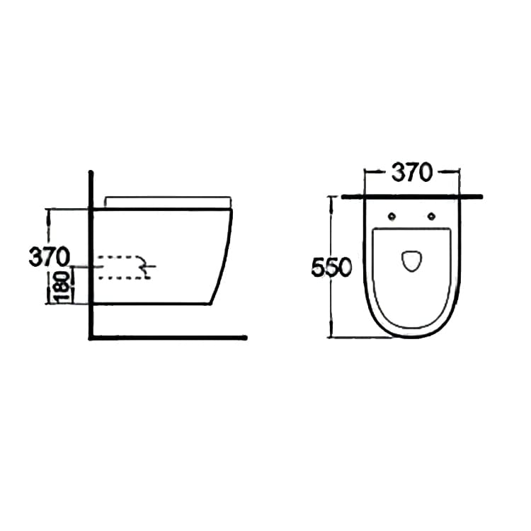 WC Suspendat B-2376 White 550*370*370