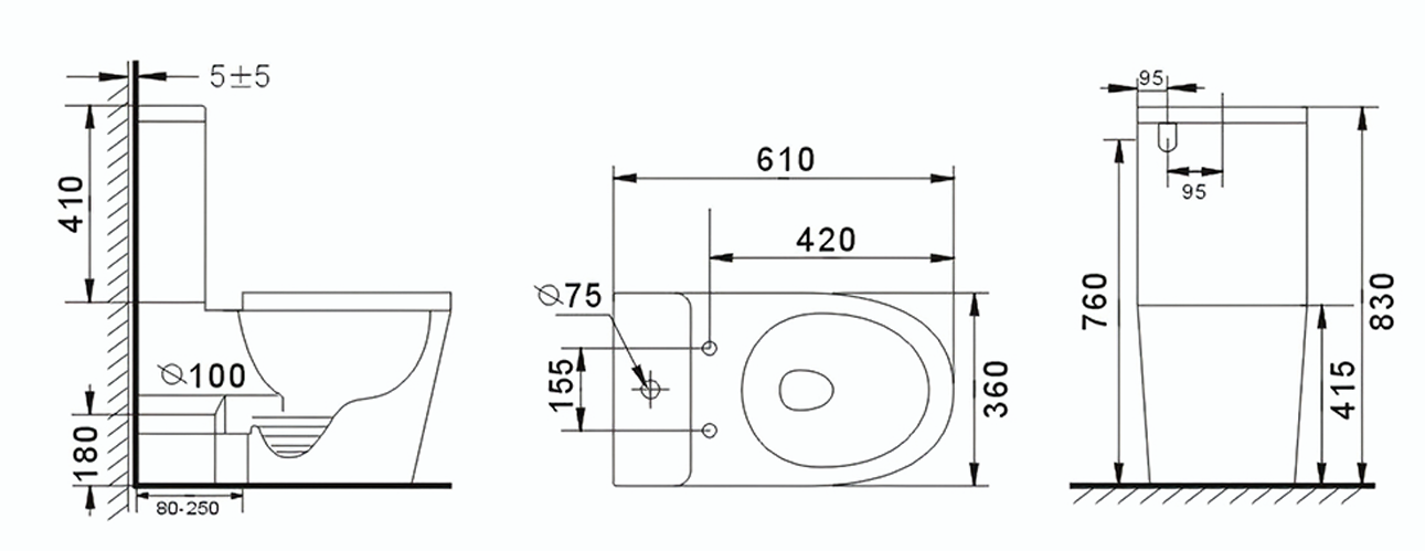 WC+Rezervor B-2303AB White 610*365*830