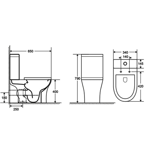 WC+Rezervor B-2317A White 650*340*790