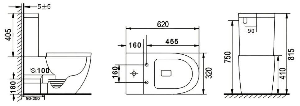 WC+Rezervor B-2376A White 685*380*830