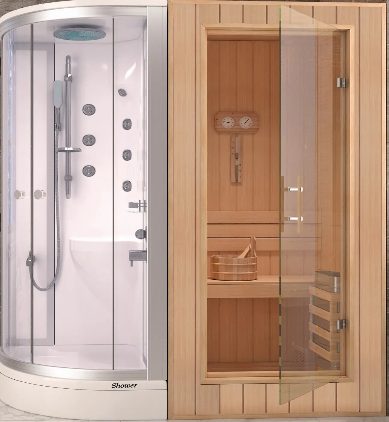 Сауна + душ COMPACT TEODORA 100*100