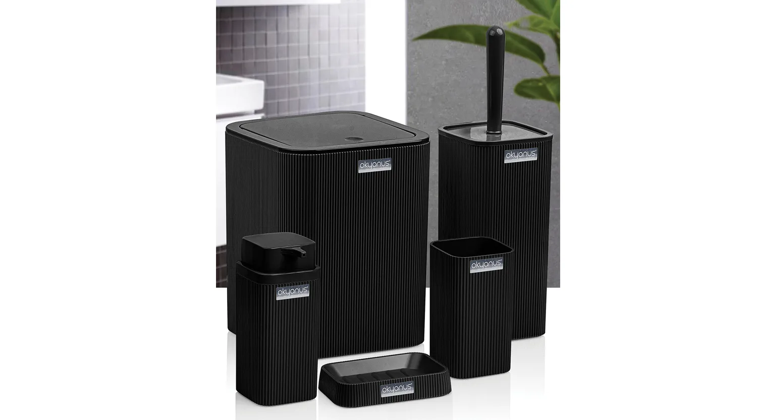 STELLA 5pcs BATHROOM SET BLACK/OKY-461-S(8)