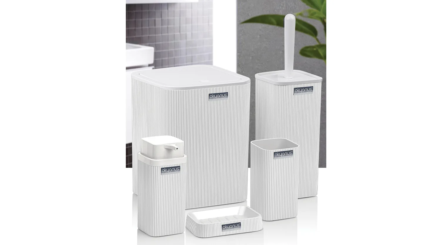 STELLA 5pcs BATHROOM SET WHITE/OKY-461-B(8)