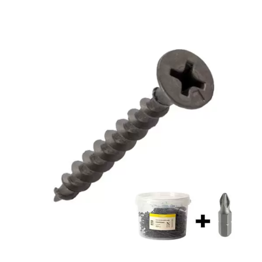 Винт 3,5×45 мм по дереву для «ригипс» с битой PH2/25 (002607, 1 коробка = 1100 шт.)