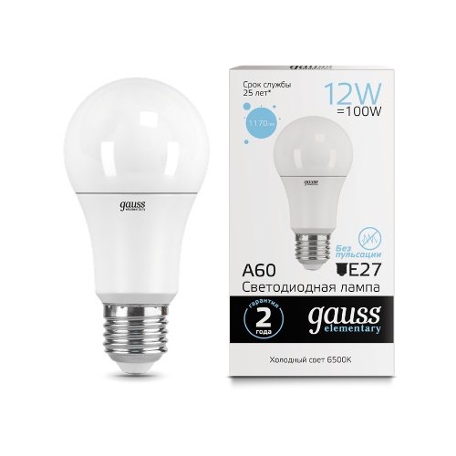 Bec LED GAUSS Elementary A60 12W E27 41K SETPROMO