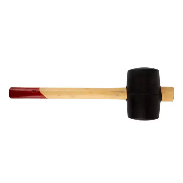 Резиновый молоток чёрный 0,350 кг с деревянным бойком 303711