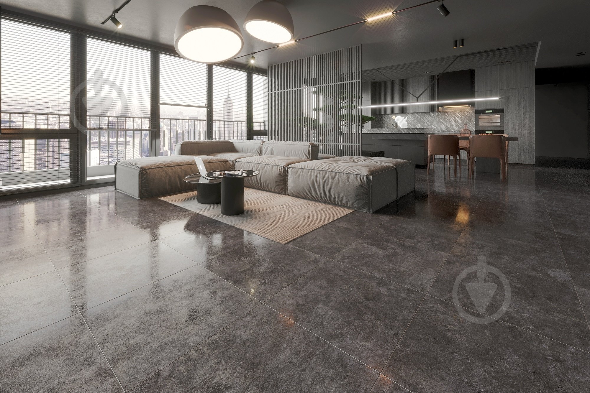 Iron Anthracite F P 60*60 R Mat 1/Epicentr 8mm (57.6)