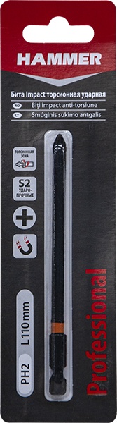 Биты для отвертки S2 PH2 110 мм (1 шт.) HAMMER 42994