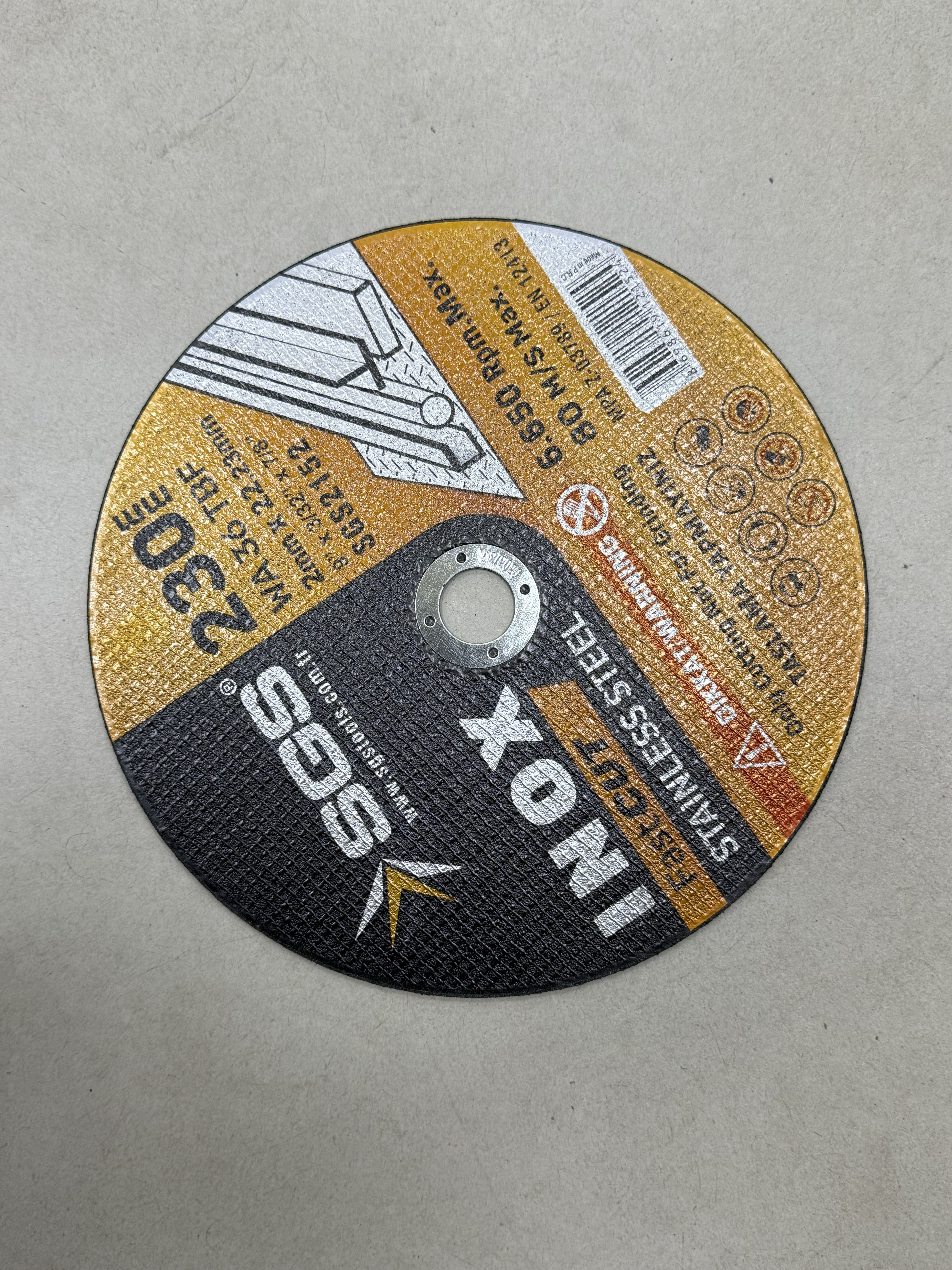 Disc Abraziv  inox 230*1.9*22.3 SGS/50/100