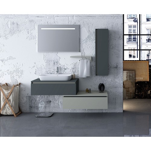 Mobilier de baie Baco 160 white/metalic anthracite