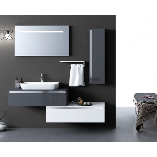 Mobilier de baie Baco Plus 160 white/metalic anthracite