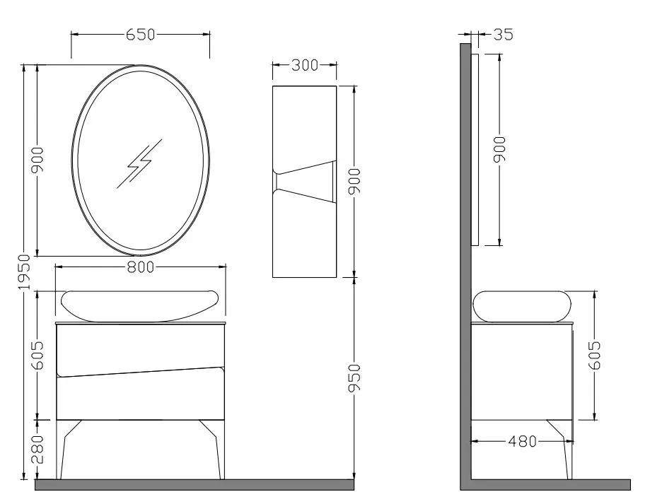 Mobilier de baie Mirage 80 white