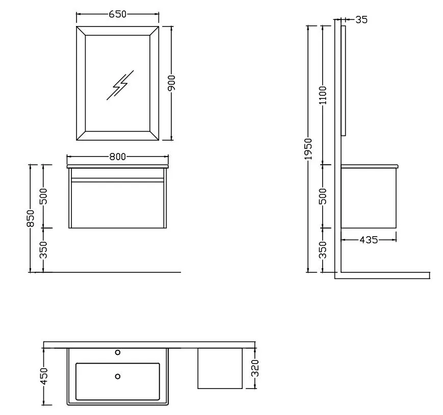 Мебель для ванной Octavia 80 белая