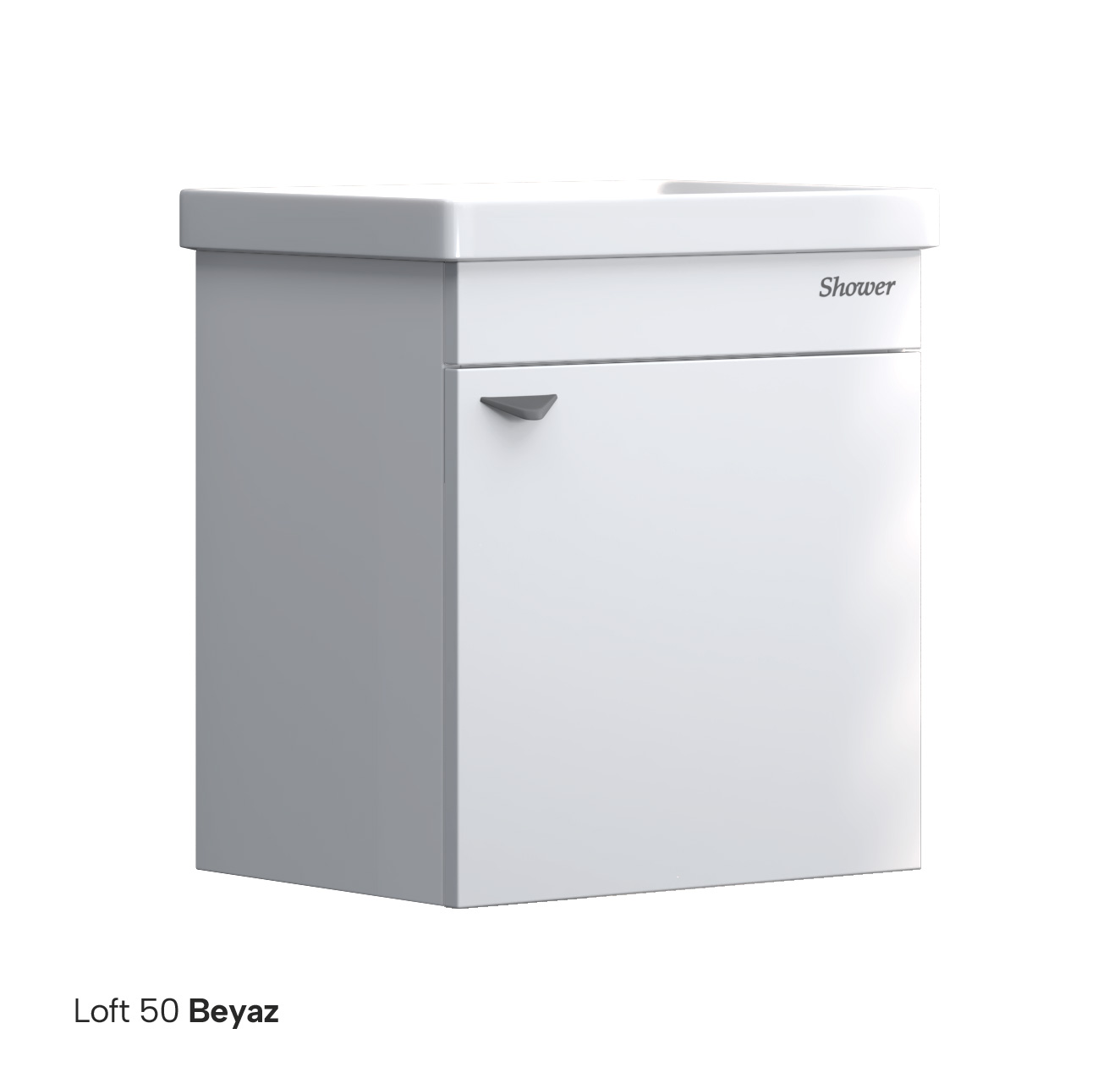 Mobilier de baie suspendat LOFT WHITE 50cm+Frame 50