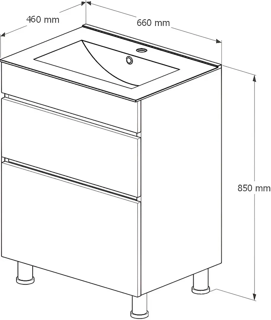 Mobilier de baie lav. ARRIVAL 65cm (SAVA 2065)