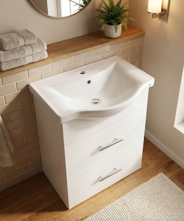 Тумба с раковиной BLANK белая 65 см