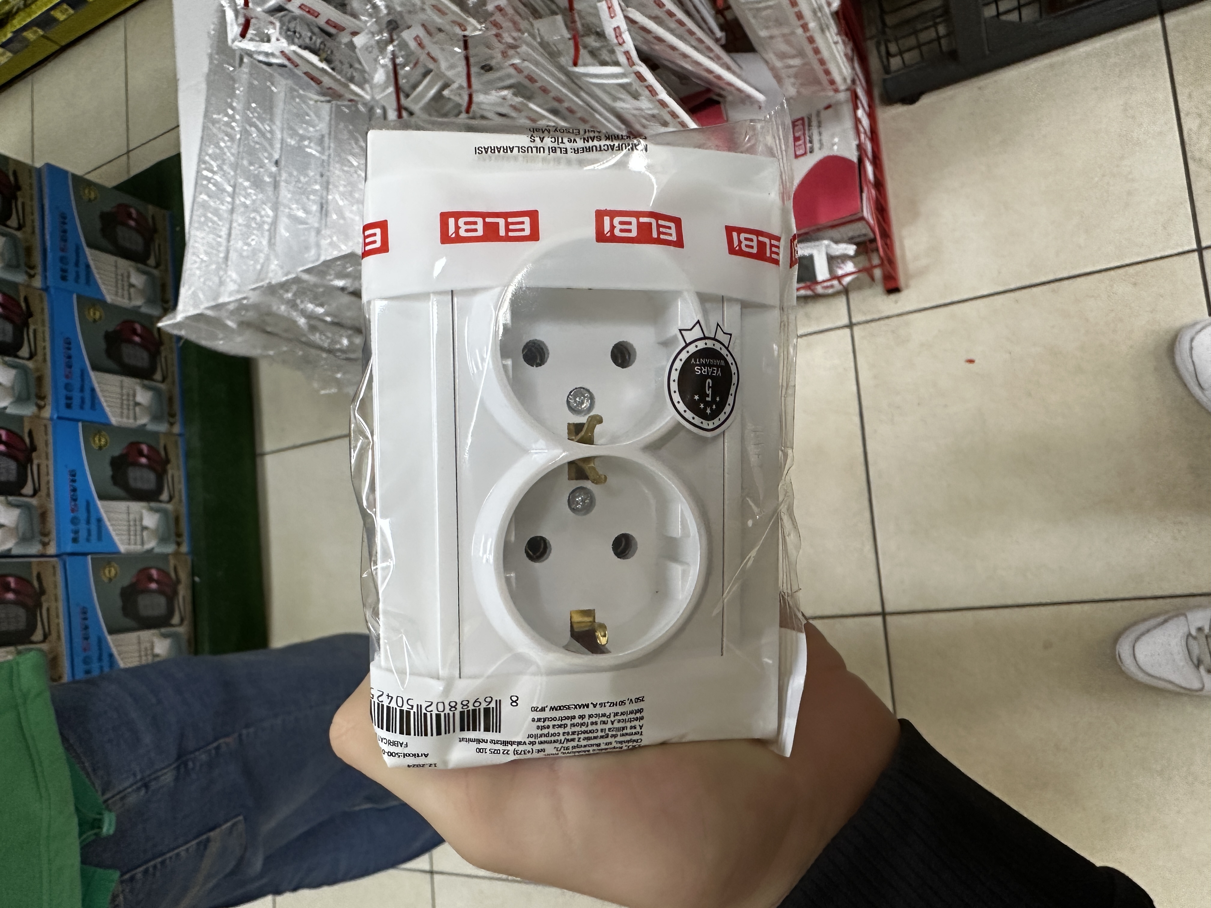 PRIZA DUBLA  cu CP STEL-BI ZENA 500-015600-907  (ALB ) 1/10/60