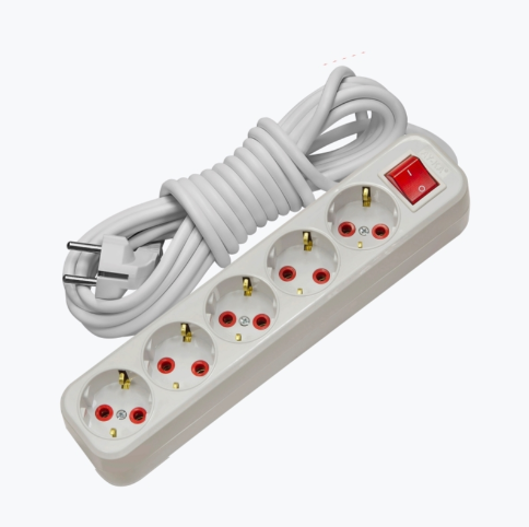 Удлинитель Y03B 3L с кнопкой, 2P+PE, 3 м, 3×1 мм², 10 A/250 V, GENERICA