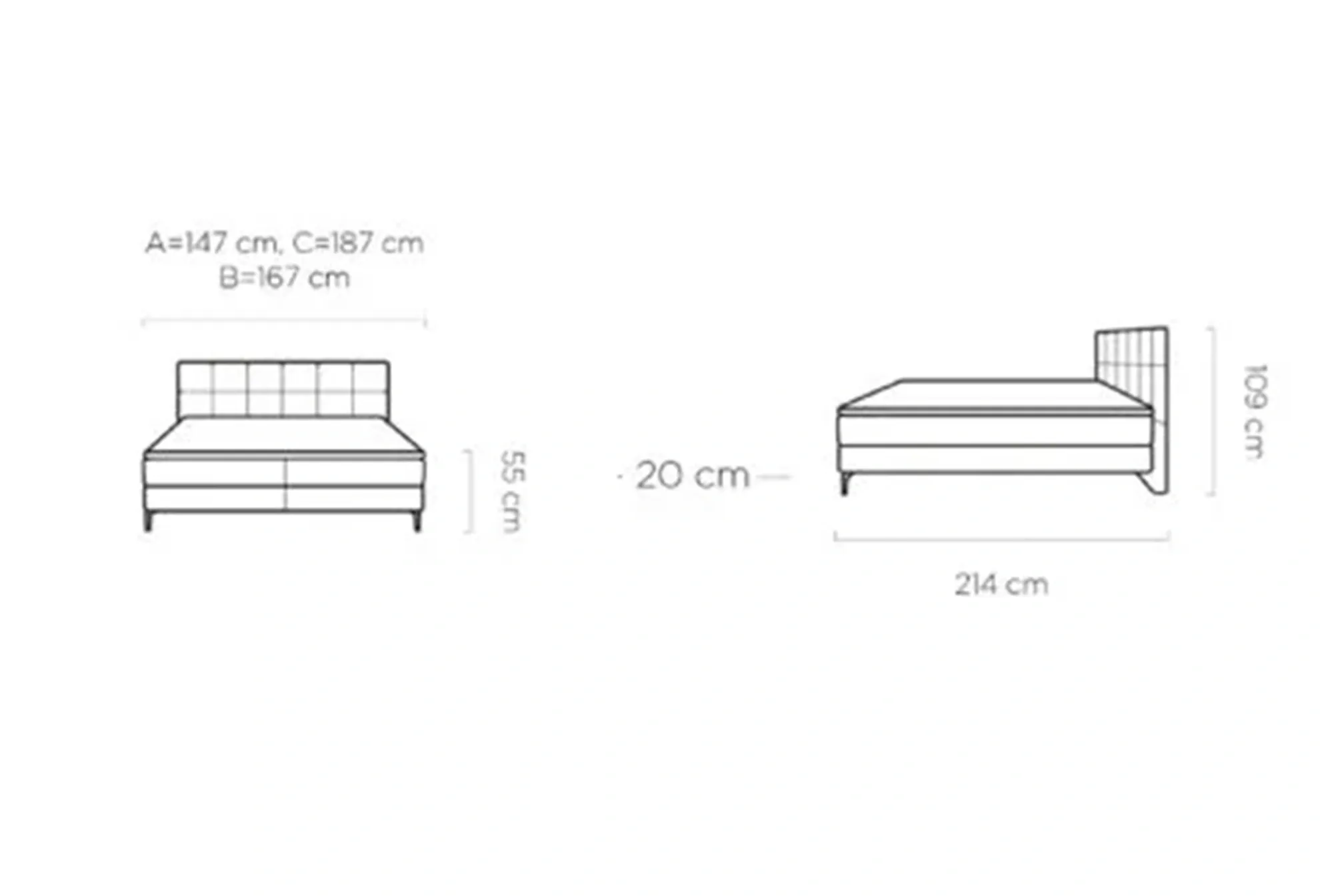 Dormitor ADEL tapițat cu stofă
