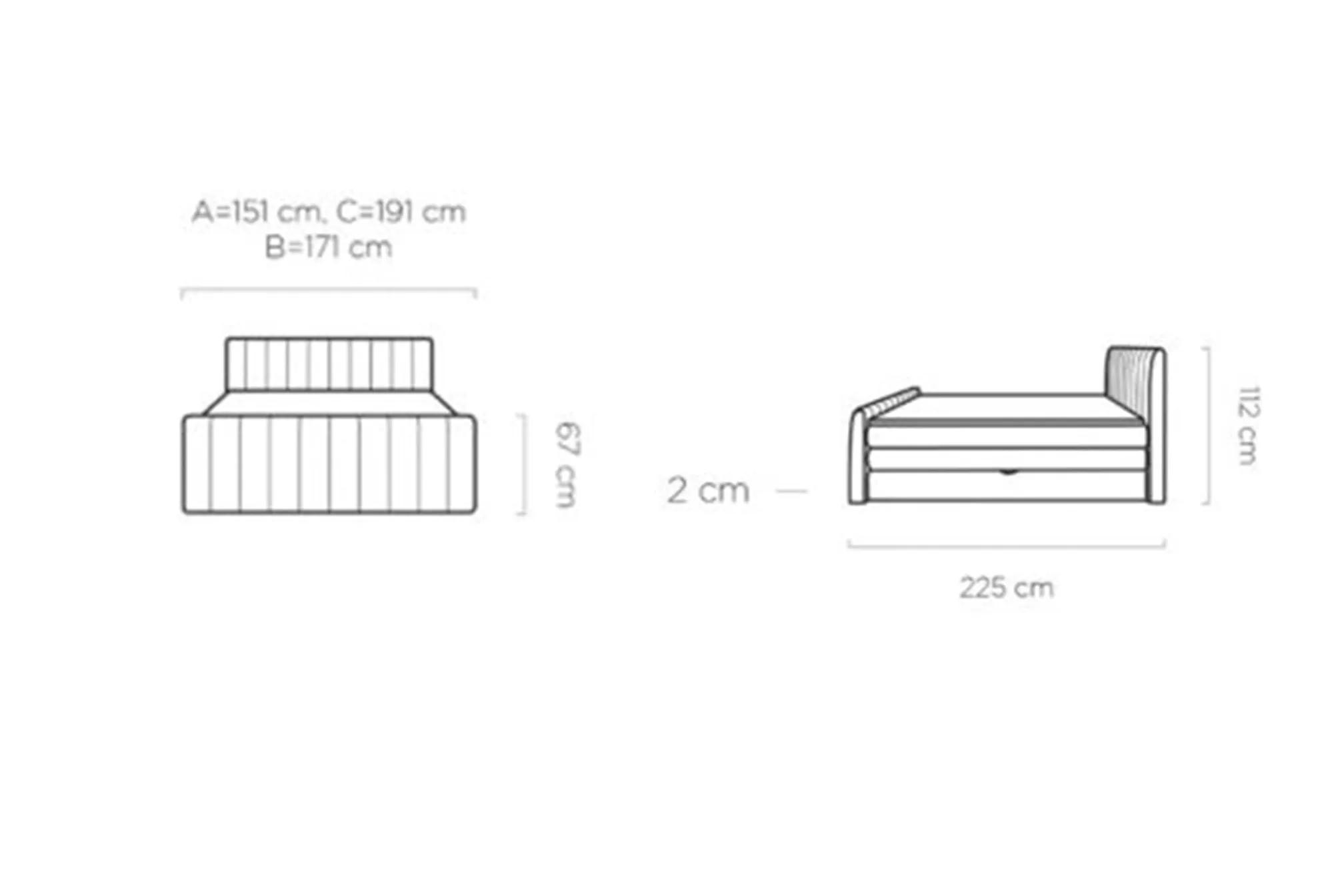 Dormitor CARINA tapițat cu stofă