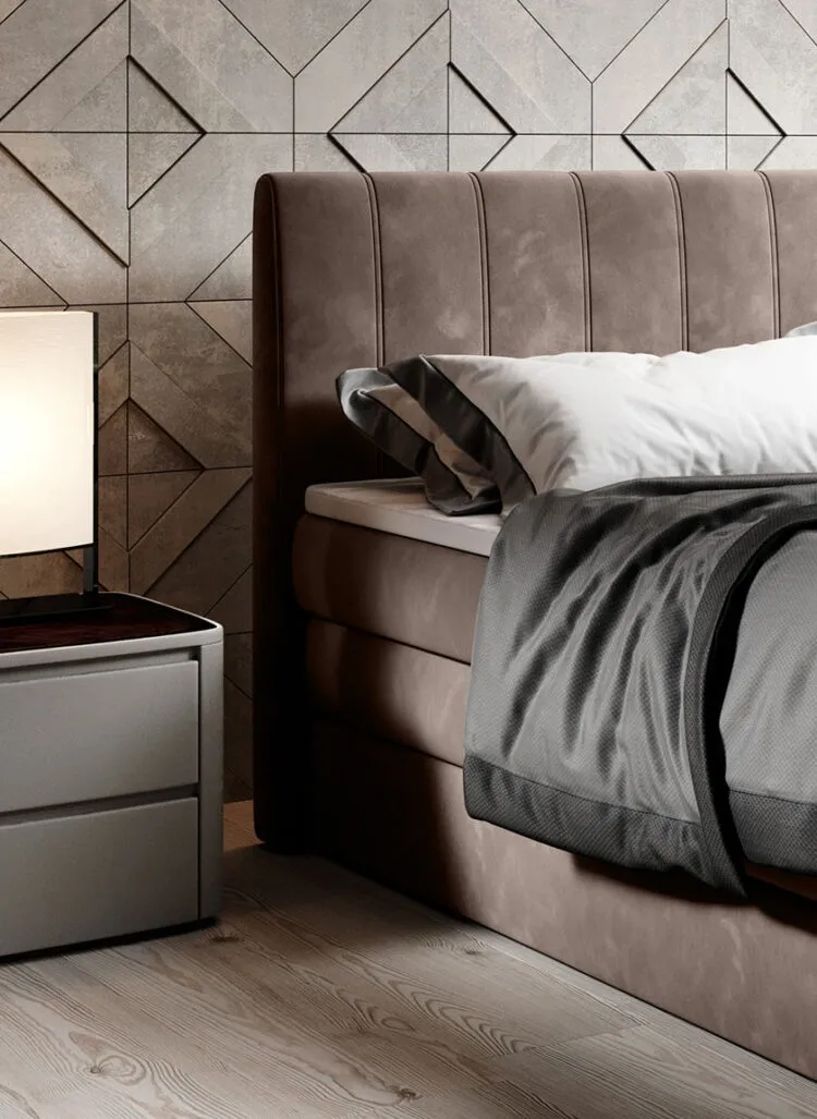 Dormitor CARINA tapițat cu stofă