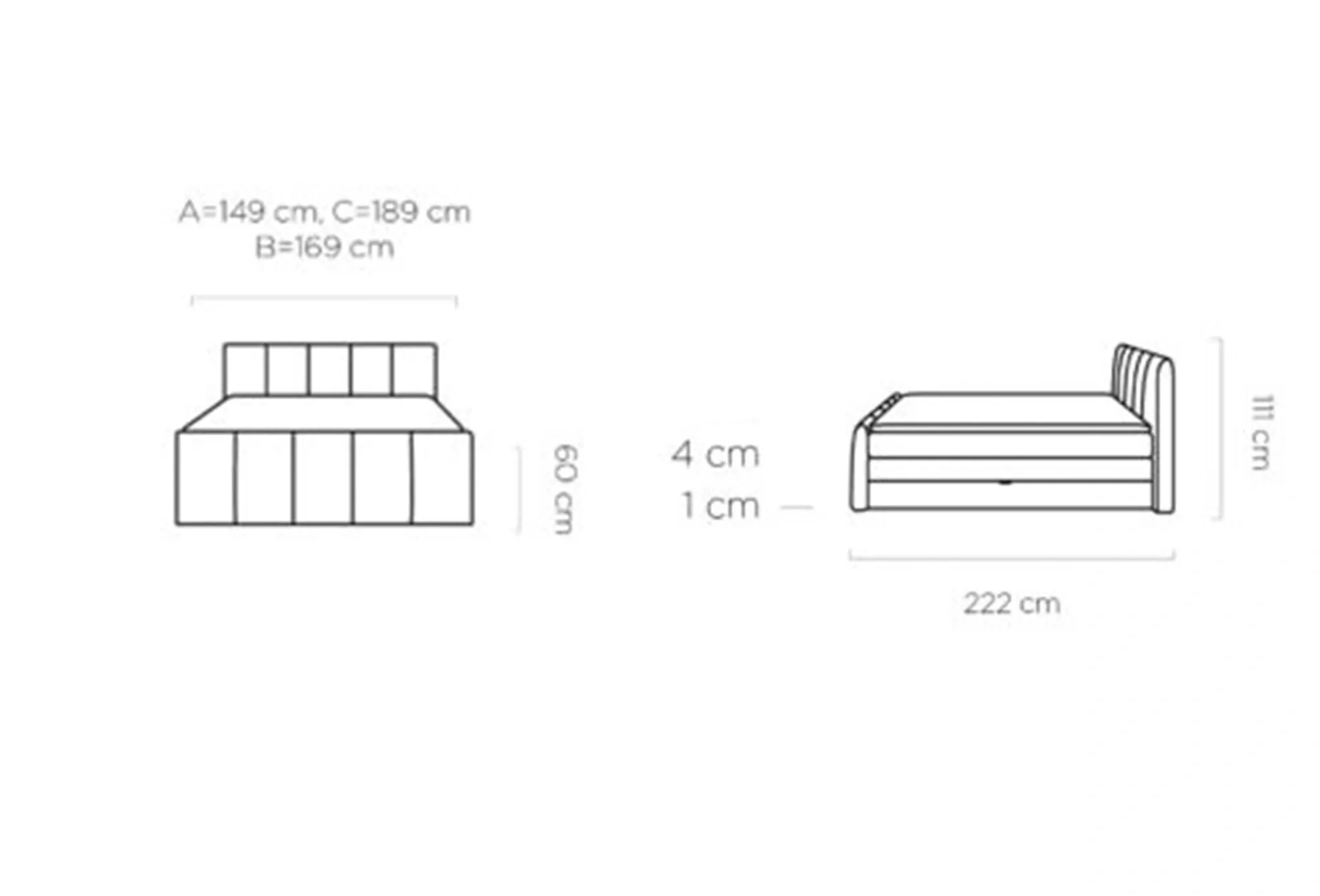 Dormitor FRESCO tapițat cu stofă