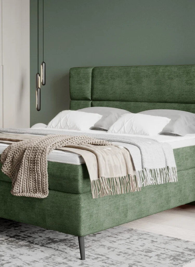 Dormitor LUCIO tapițat cu stofă