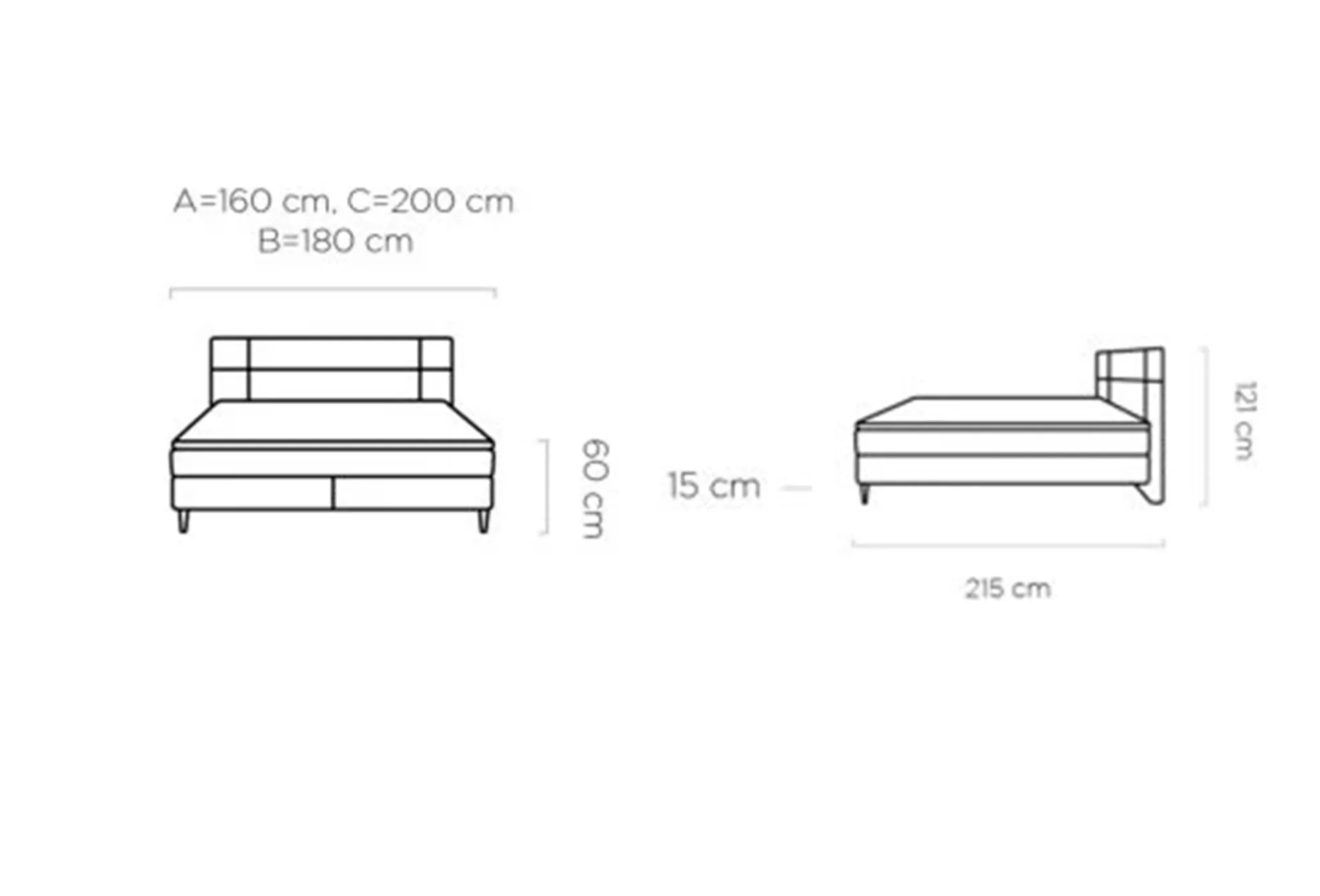 Dormitor LUCIO tapițat cu stofă