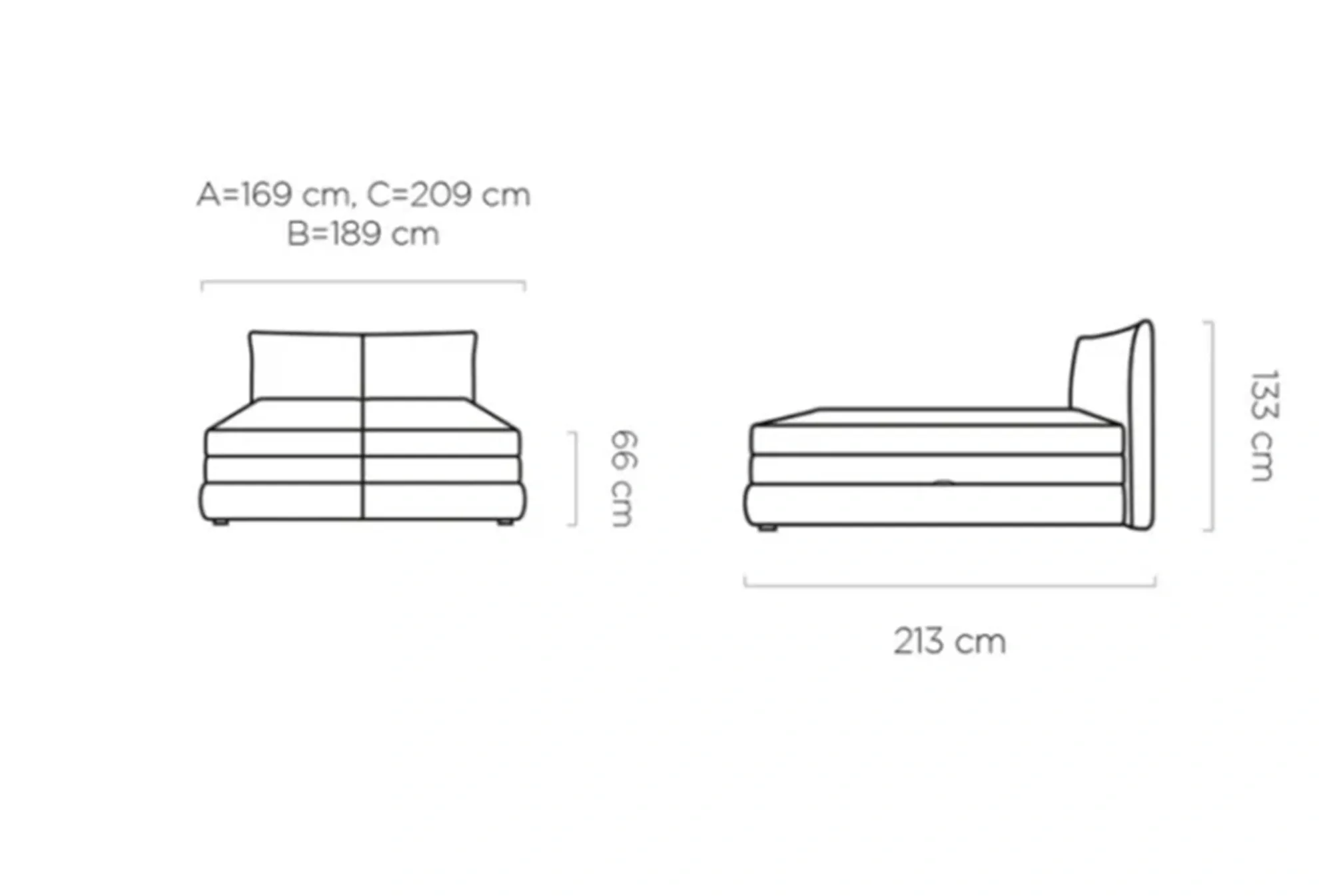 Dormitor MADDEN tapițat cu stofă