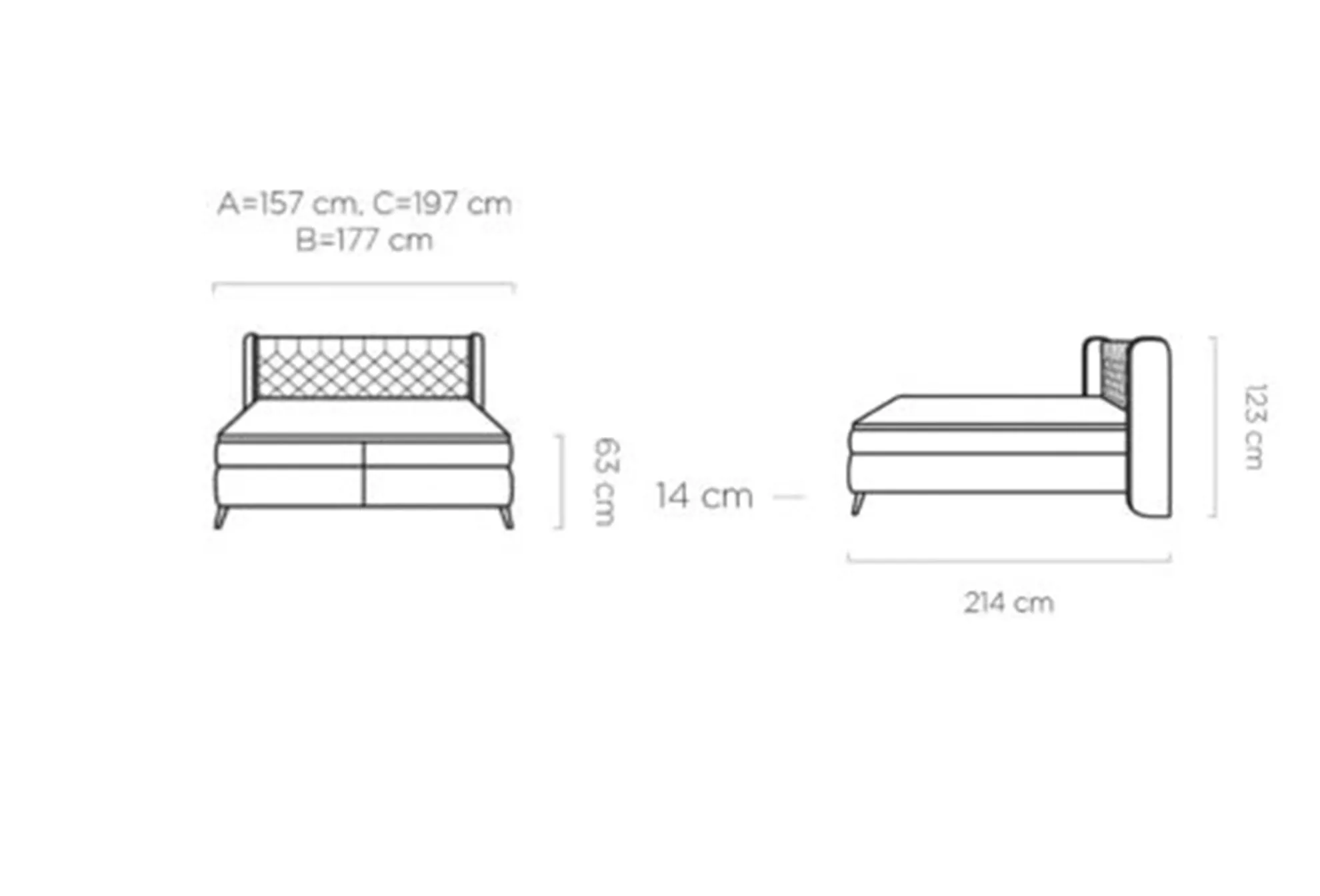 Dormitor MADISON tapițat cu stofă