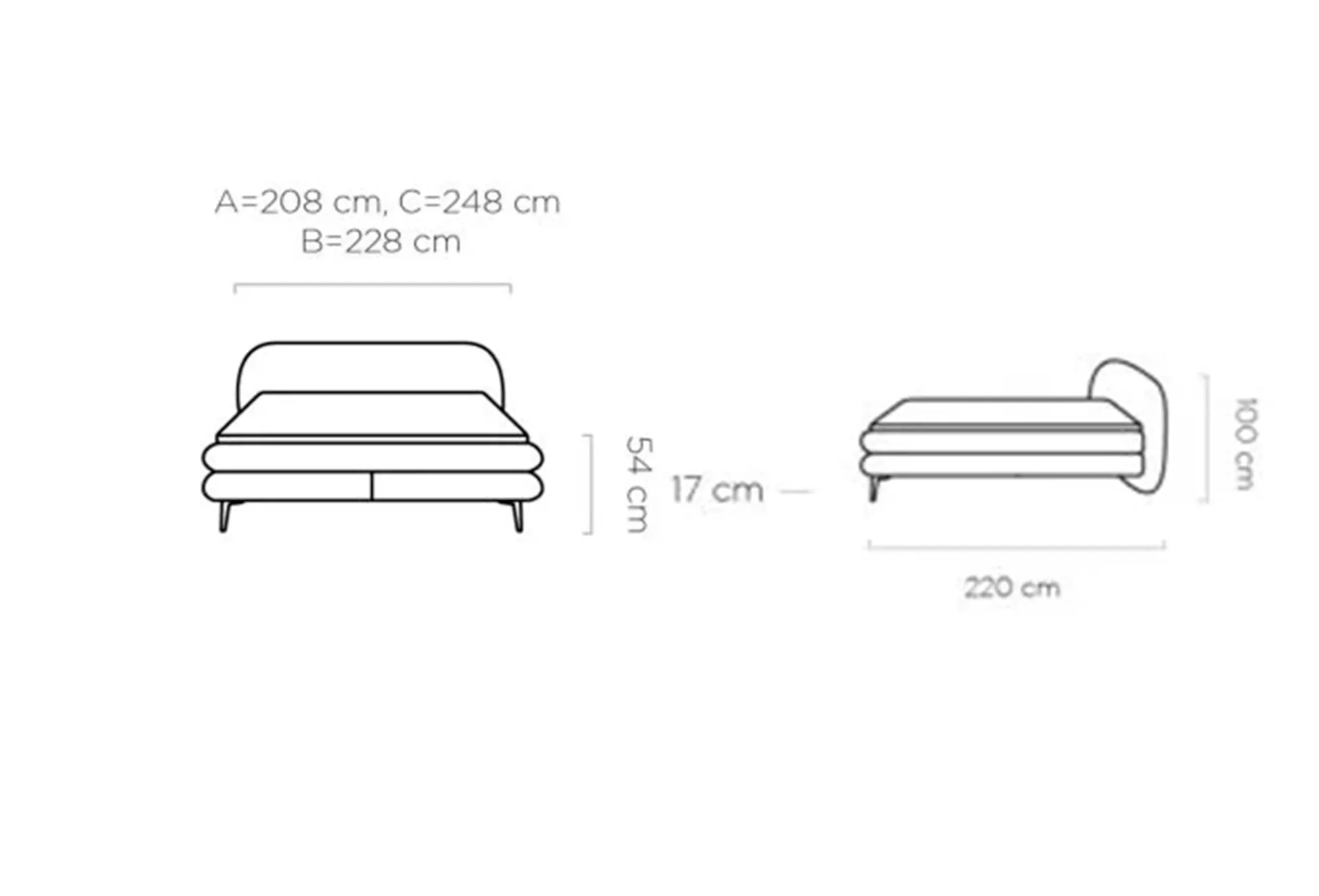 Dormitor OVO tapițat cu stofă