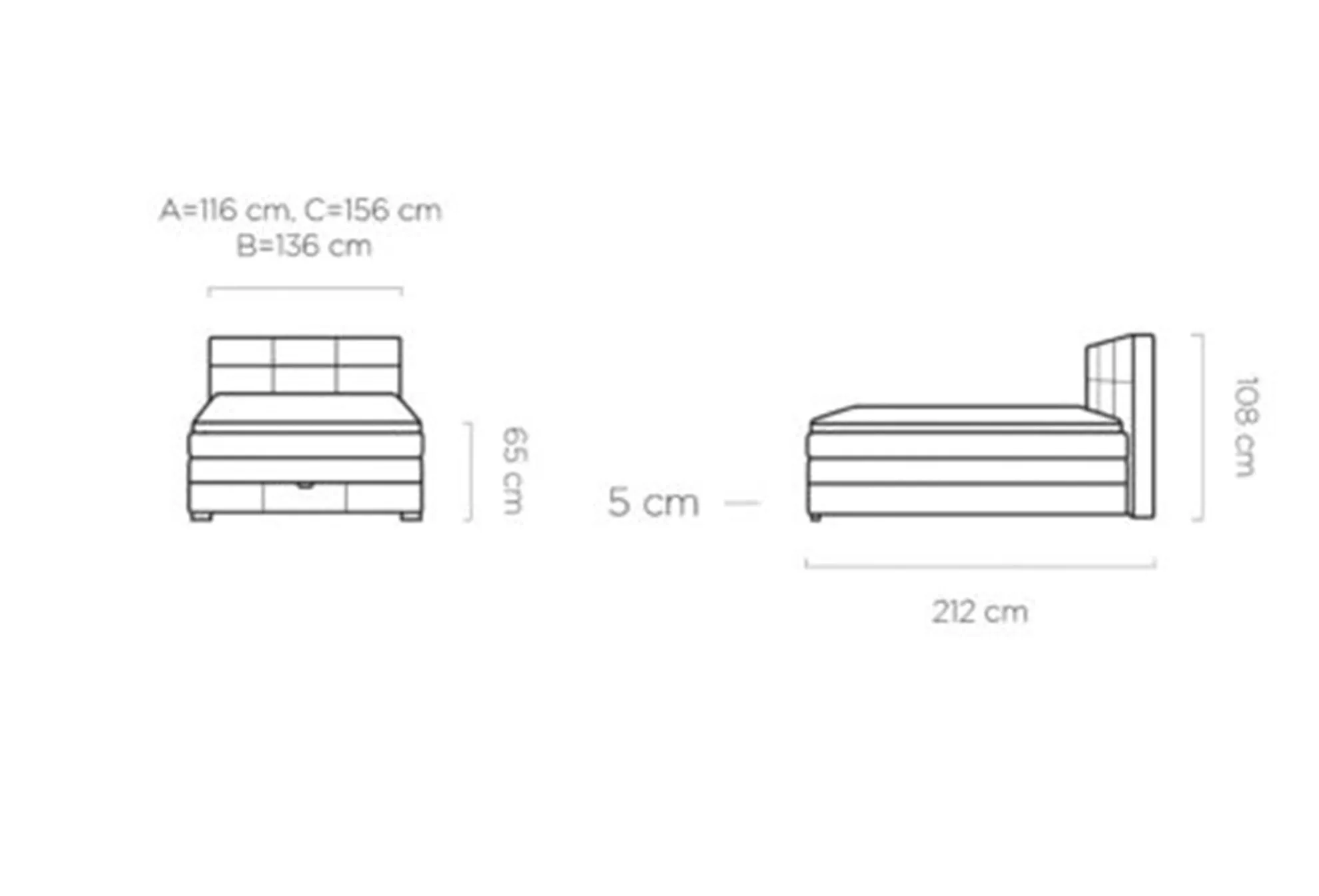 Dormitor RITA tapițat cu stofă