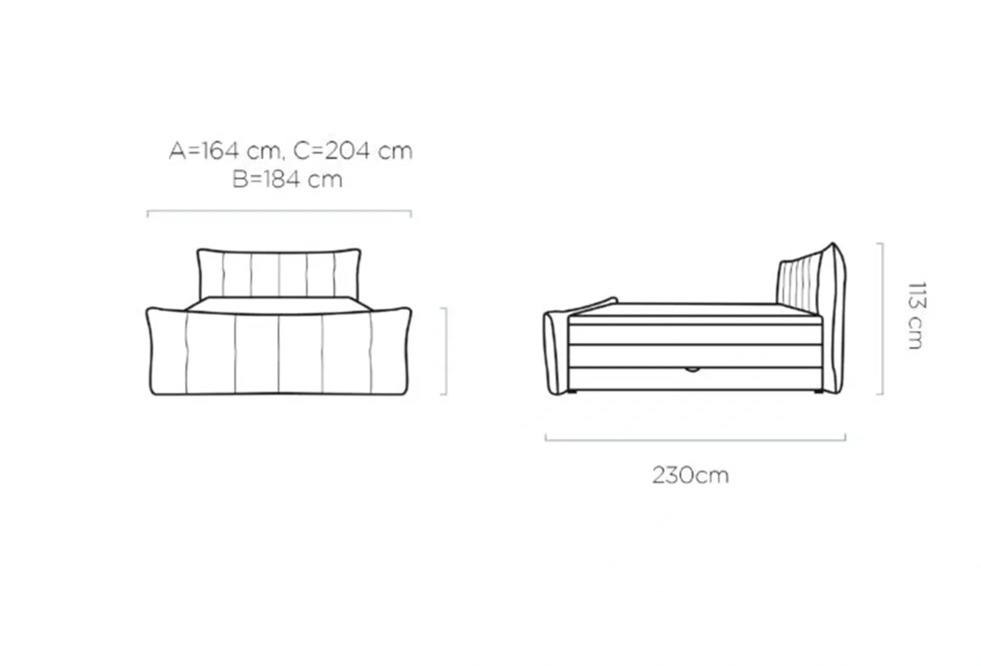 Dormitor SOFIA tapițat cu stofă