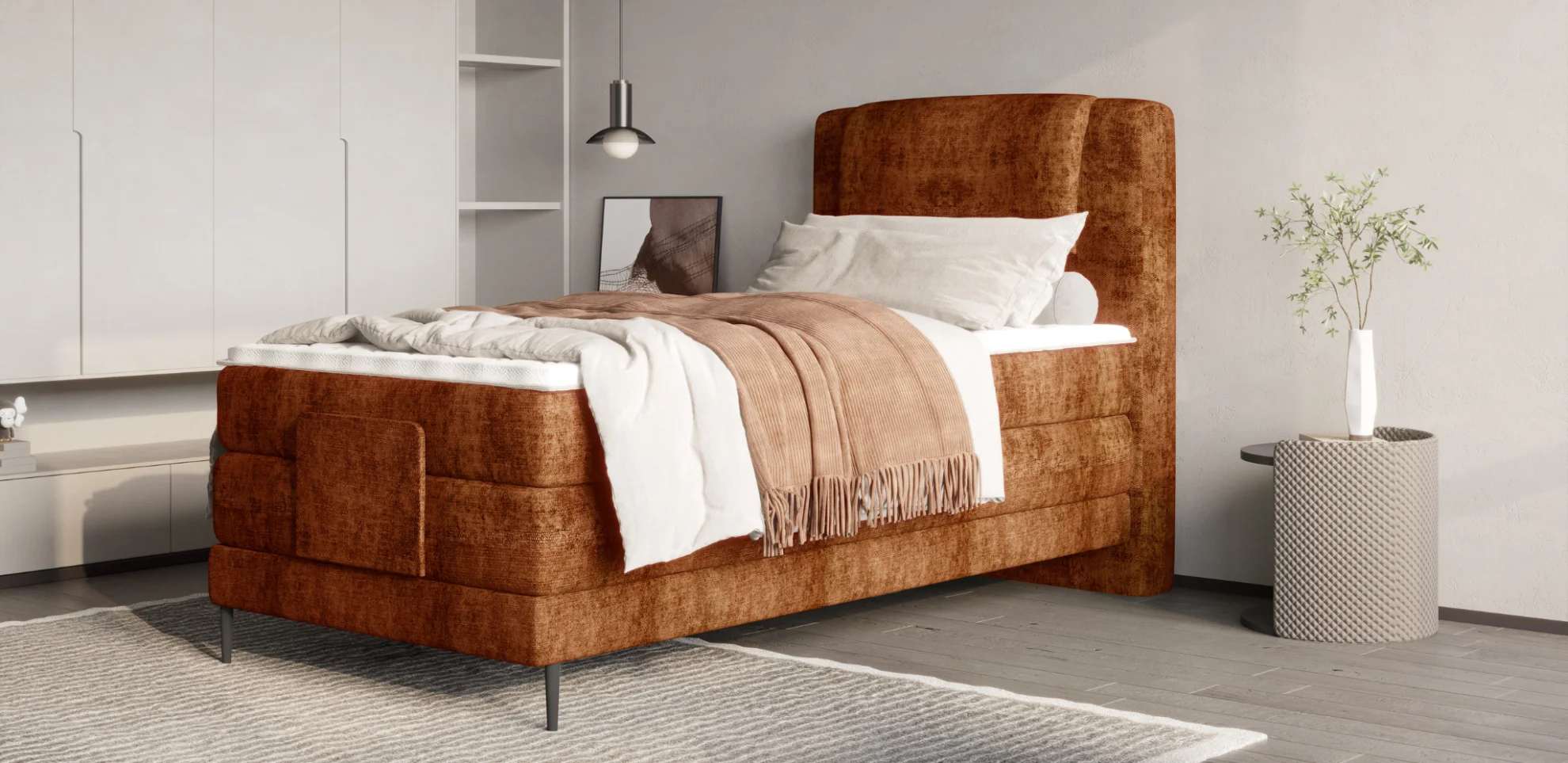 Dormitor WAVE [2022] tapițat cu stofă