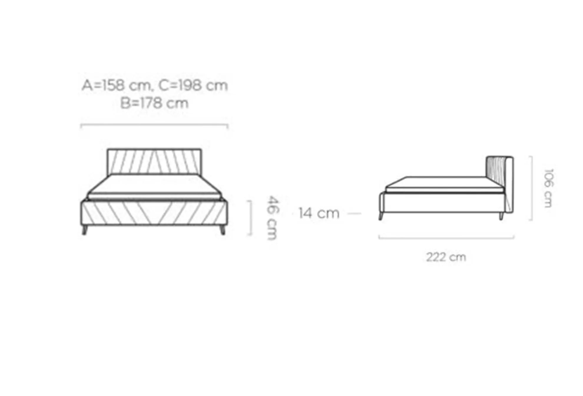Dormitor CALYPSO MB tapițat cu stofă