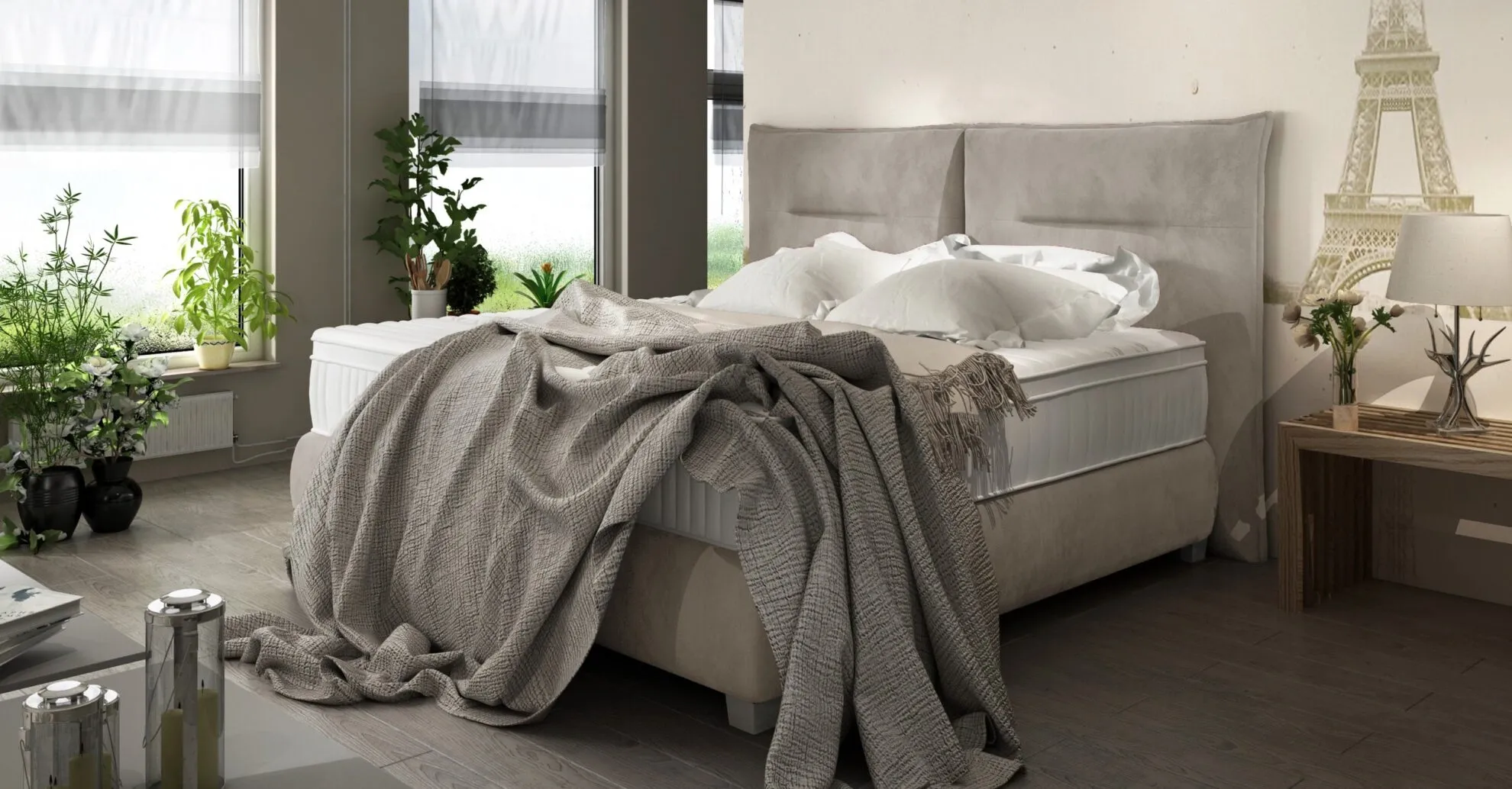 Dormitor FOG tapițat cu stofă