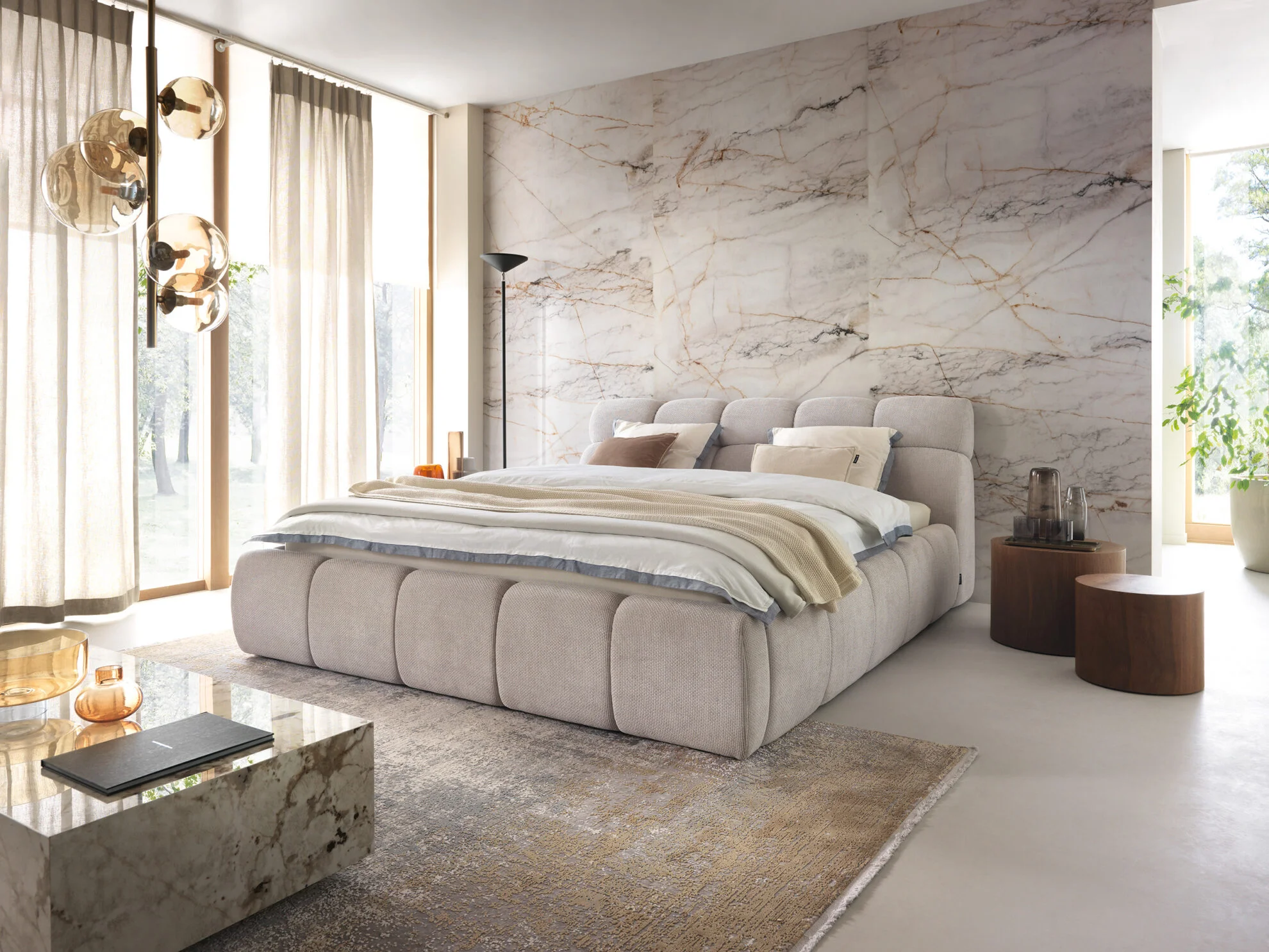 Dormitor GIULIA tapițat cu stofă