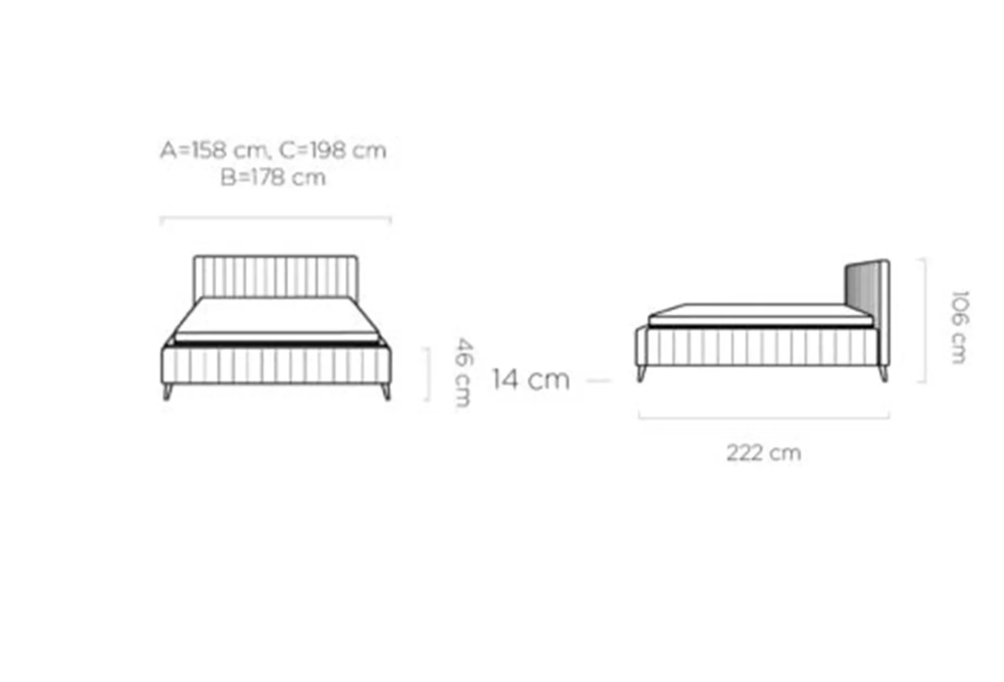 Dormitor MAGGIE MB tapițat cu stofă