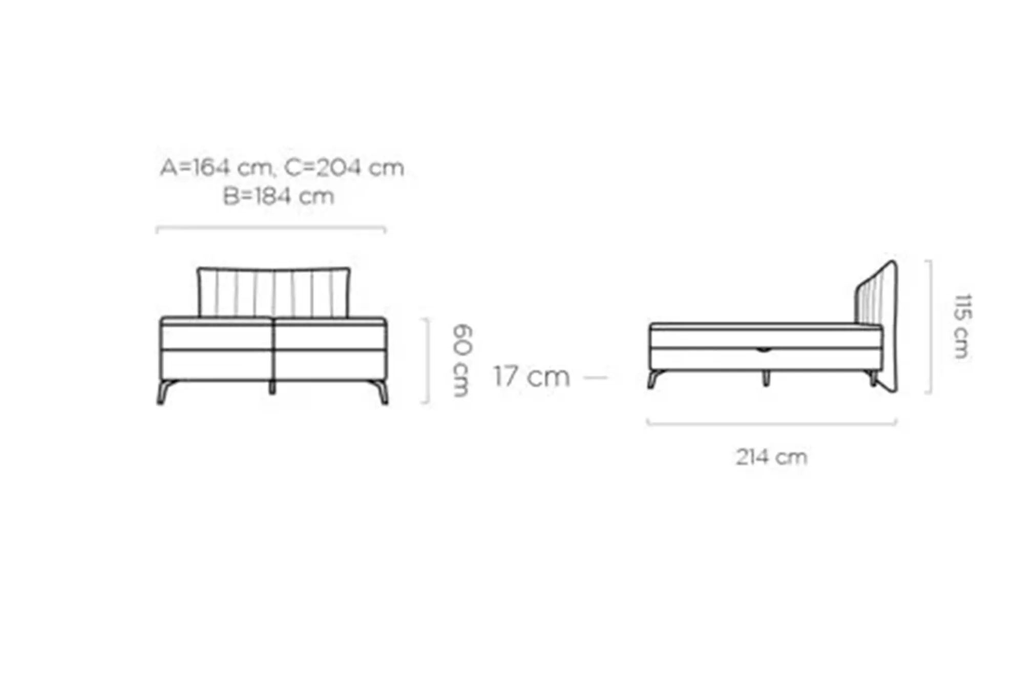 Dormitor MARTINA tapițat cu stofă