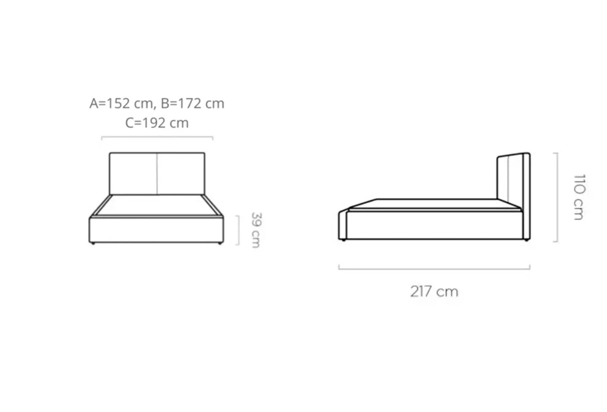 Dormitor NICOLE tapițat cu stofă