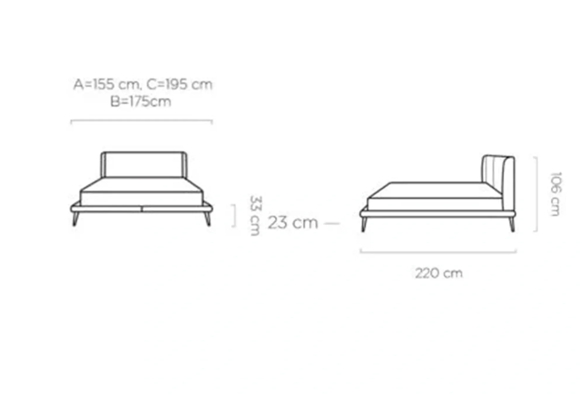 Dormitor TESSINA tapițat cu stofă