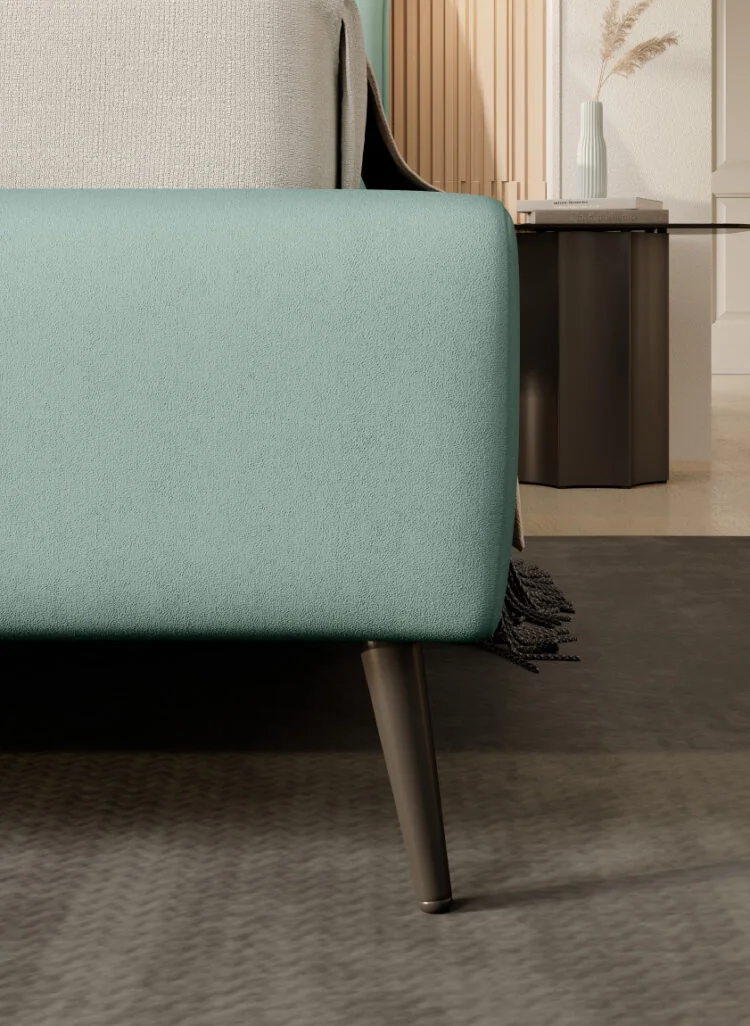 Dormitor ZOYA WB tapițat cu stofă