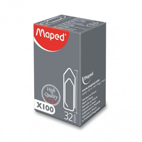 Скрепки MAPED пирамидальные, 32 мм, 100 штук
