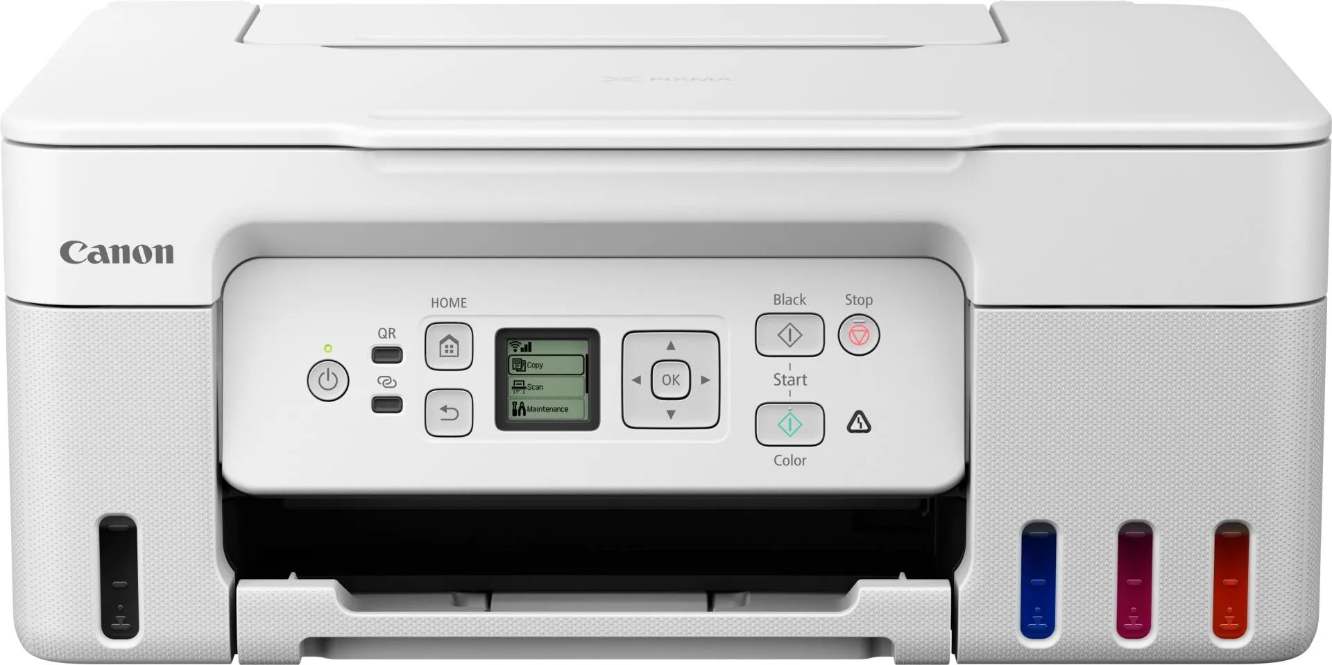 MFD CISS Canon Pixma G3470 White, Color Printer/Scanner/Copier/Wi-Fi, A4, Print 4800x1200dpi_2pl, Scan 600x1200dpi, ESAT 11/6.0 ipm, 64-275г/м2, LCD 3.4 cm,USB 2.0, 4 ink tanks: GI-41 B/M/Y/C Black: 6,000 pages (Economy mode 7.600 pages) Colour: 7,700 p.(Economy mode 8.100 pages).
